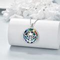 wholesale 925 Sterling Silver Triple Moon Goddess Pentagram Abalone Chakra Pendant Necklace For Women-0-3
