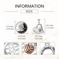 wholesale 925 Sterling Silver Volleyball Heart Sports Pendant Necklace for Players and Coaches-0-2