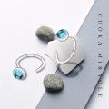 wholesale 925 Sterling Silver Adjustable Earrings Wholesale With Turquoise Stones-0-6
