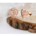 wholesale Rose Gold 925 Sterling Silver Tree of Life Heart Stud Earrings for Women - Hypoallergenic s-0-7