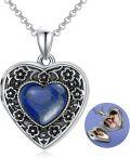 wholesale 925 Sterling Silver Blue Crystal Heart Locket Necklace for Women - Always in My Heart-0-55