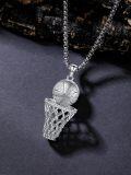 wholesale 925 Sterling Silver Basketball Hoop Sport Pendant Necklace for Men Women -0-2