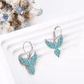 wholesale 925 Sterling Silver Turquoise Phoenix Drop Earrings-0-3