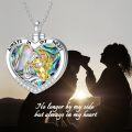 wholesale 925 Sterling Silver Heart Angel Urn Necklace with Abalone Shell and CZ Stones - Always in My Heart Keepsake Memorial Jewelry for Ashes (Funnel Included)-0-4