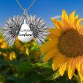 wholesale 925 Sterling Silver Sunflower Locket Necklace with YOU ARE MY SUNSHINE Engraving Pendant-0-5