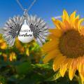 wholesale 925 Sterling Silver Sunflower Locket Necklace with YOU ARE MY SUNSHINE Engraving Pendant-0-5