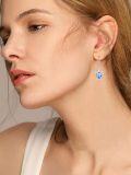 wholesale 925 Sterling Silver Blue Opal Turtle Dangle Earrings Hawaiian s for Women-0-4