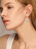 wholesale 925 Sterling Silver Blue Opal Turtle Dangle Earrings Hawaiian s for Women-0-4