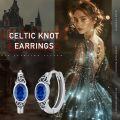wholesale Sterling Silver Celtic Knot Hoop Earrings with Cubic Zirconia-0-3