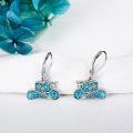 wholesale 925 Sterling Silver Turquoise Cactus Cowboy Boots Shape Drop Earrings Gift for Her-0-2