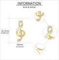 wholesale 14K Gold Opal Treble Clef Music Note Pendant Necklace for Women Girls Christmas Gifts-0-3