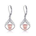 wholesale 925 Sterling Silver Pig Filigree Teardrop Leverback Dangle Earrings for Women Girls Gifts 4cm Long-0-0