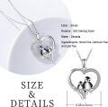 wholesale 925 Sterling Silver Penguin Heart-Shaped Pendant Necklace for Women Gifts for Mom/GF/Wife-0-3