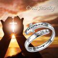 wholesale 925 Sterling Silver Cross Rings Adjustable Wrap Inspirational Jewelry Gifts for Women Teens-0-4
