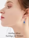 TOUPOP Sterling Silver Gemstone Teardrop Dangle Drop Earrings-0-1