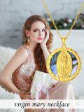 TOUPOP Sterling Silver Abalone Shell Virgin Mary Protection Necklace Gift-0-2