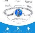 wholesale 925 Sterling Silver Saint Michael Blue Opal Protection Charm Bracelet for Men & Women-0-5