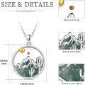 wholesale 925 Sterling Silver Mountain Cactus Jade Pendant Necklace Christian Faith Jewelry for Women-0-1
