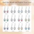 wholesale Birthstone Tree Of Life Earrings 925 Sterling Silver Birthstone Earrings Tree Of Life Jewelry Birthday Christmas Gifts For Women -0-5