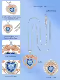 TOUPOP 925 Sterling Silver 12 Birthstone Heart Rose Pendant Necklace-0-5