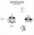 wholesale 925 Sterling Silver Sloth in Teacup Dangle Earrings Gift for Her-0-3