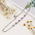 TOUPOP Sterling Silver Alexandrite Adjustable Tennis Bracelet-0-1