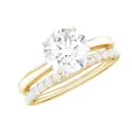 TOUPOP 10k 14k 18k Gold Moissanite Women's Wedding Ring Set With Engraving-0-0