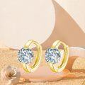 wholesale  10K Yellow Gold Moissanite Hoop Earrings, 14mm 2CT D Color Flawless, Hypoallergenic-0-4