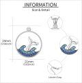 wholesale 925 Sterling Silver Whale Tail with Blue Crystal Wave Ocean Pendant Necklace-0-4