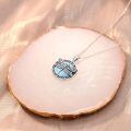 wholesale 925 Sterling Silver Dragonfly Blue Larimar Round Beaded Pendant Necklace For Women-0-5