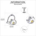 wholesale 925 Sterling Silver Dinosaur & Baby Love Forever Heart Pendant Necklace for Women Girls Gifts-0-3