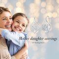 wholesale 925 Sterling Silver Mother Daughter Leverback Drop Earrings with Family Design-0-1