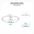 wholesale 925 Sterling Silver Blue Opal Dolphins & Waves Charm Bracelet Wholesale for Women-0-2