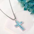 wholesale Sterling Silver Cross Pendant Necklace Religious Jewelry Gift for Women Men-0-8