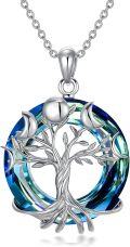 wholesale TOUPOP Tree Of Life Necklace For Women Sterling Silver Trinity Celtic Kont/time Clock/sun Crescent/sun Jewelry With Crystal Anniversary Birthday Christmas Gifts For Mom Wife Girlfriend Sister -0-0