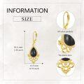 wholesale 925 Sterling Silver & Black Onyx Teardrop Filigree Hook Earrings - Bohemian  for Women-0-4