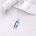 wholesale 925 Sterling Silver Blue Opal Dolphins Pendant Necklace Ocean s for Women-0-4