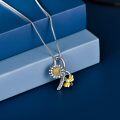 wholesale 925 Sterling Silver Daisy Bee Sunflower Necklace for Women Jewelry-0-1