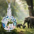 wholesale TOUPOP Elephant Urn Necklace For Ashes 925 Sterling Silver Crystal Cremation Jewelry -0-2