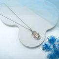 wholesale 925 Sterling Silver Skull Hamsa Hand Pendant with Blue Evil Eye and Skeleton Design Necklace-0-2