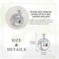 wholesale 925 Sterling Silver Tree of Life Necklace with Synthetic Moonstone for Women, Elegant Cat Pendant Jewelry Gift, Nature-Inspired Design-0-5