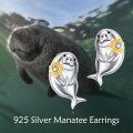 wholesale 925 Sterling Silver Sunflower Manatee Stud Earrings Gift for Her-0-5
