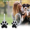 wholesale 925 Sterling Silver Black Enamel Dog Paw Print Leverback Drop Earrings for Women and Girls-0-5