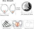wholesale 925 Sterling Silver Heart-Shaped Rose Gold Inlay Hypoallergenic Hoop Earrings for Women Girls 14mm Diameter-0-5