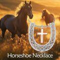 wholesale 925 Sterling Silver Cross Horseshoe Pendant Necklace for Women Girls  45cm Chain Length-0-1