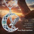 wholesale 925 Sterling Silver Abalone Shell Eagle Crescent Moon Pentagram Necklace-0-5