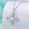 wholesale 925 Sterling Silver Abalone Shell Jerusalem Cross Pendant Necklace for Men & Women Birthdays Gifts Christmas Jewelry-0-1
