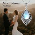 wholesale 925 Sterling Silver Moonstone & Turquoise Teardrop Pendant Necklace with Onyx and Larimar Accents-0-2