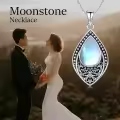 wholesale 925 Sterling Silver Moonstone & Turquoise Teardrop Pendant Necklace Wholesale with Onyx and Larimar Accents-0-2