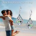 wholesale 925 Sterling Silver Moonstone Abalone Triquetra Celtic Knot Drop Earrings for Women - Witchy Jewellery Gift Idea-0-2